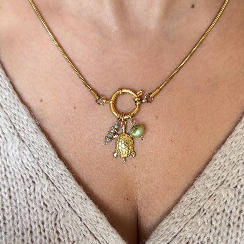 Tropical Turtle Charm Necklace