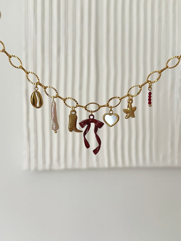 Burgundy Bow Bracelet