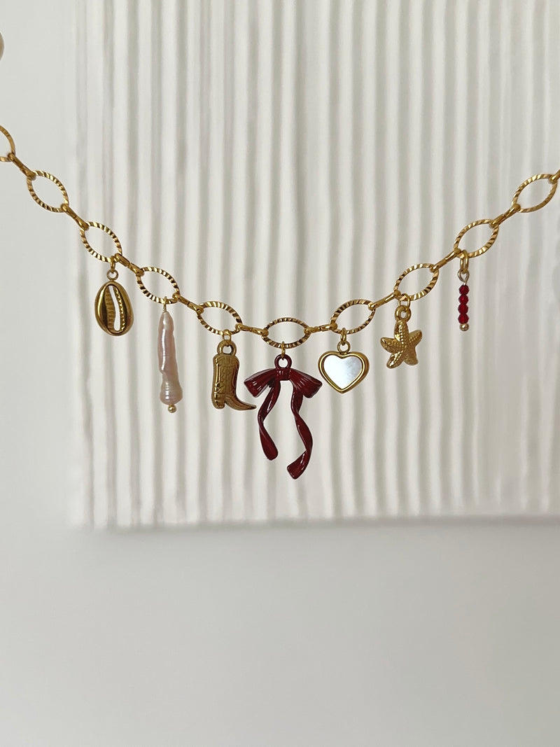 Burgundy Bow Bracelet